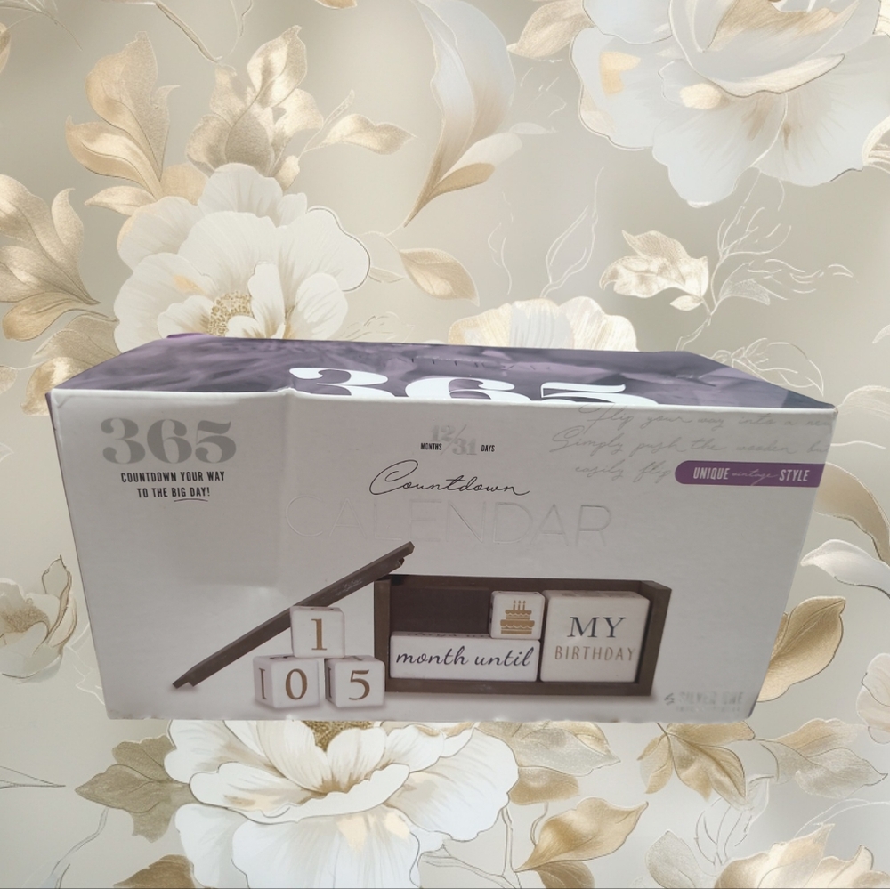 NEW 365 Day Countdown Calendar Wedding Silver One Blocks 7 Piece Set